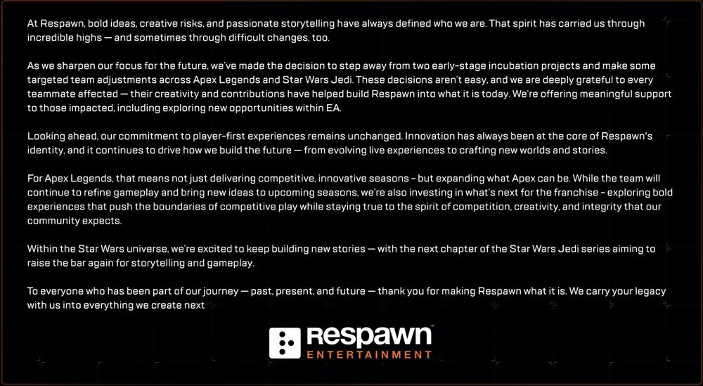 Cancellazioni e licenziamenti in Respawn.jpg Cancellazioni e licenziamenti in Respawn.jpg